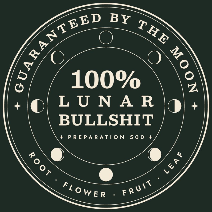 Shirt: 100% Lunar Bullshit certification seal